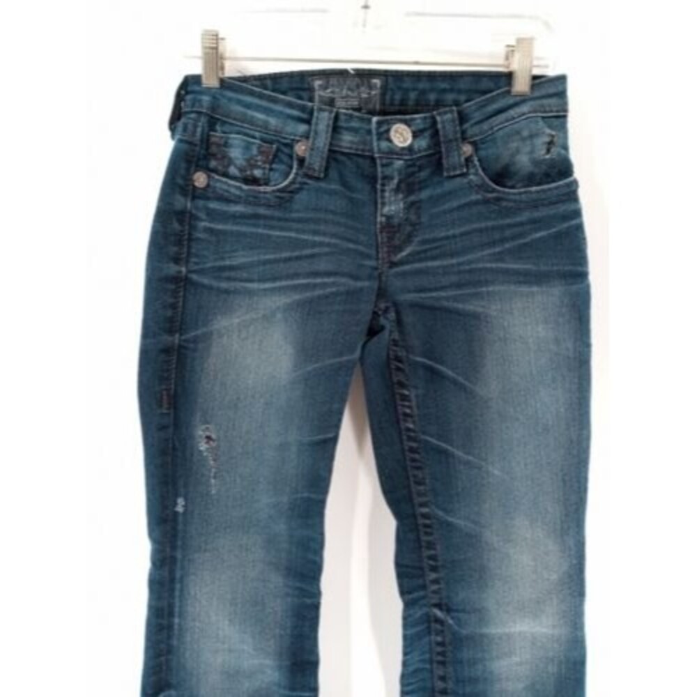 Women's Big Star Liv Low Rise Boot Cut Dark Wash Jeans Size 26L - Picture 2 of 10